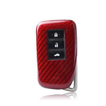 Príveskom, puzdro Red Reálne Uhlíkových Vlákien Pre Lexus JE ES GS RC NX RX LX 200 250 350 Triple Dlhopisov Auto Keychain Keyless Shell Spp