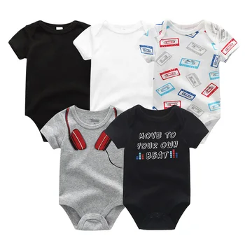 2021 chlapčeka Oblečenie, Unisex Bavlna Kombinézach 5 KS Tlač Dieťa Dievča Oblečenie Novorodenca Letné Dievčenské Detské Oblečenie Cartoon Ropa Bebe