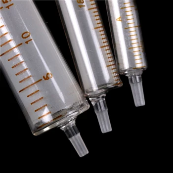 1Pcs 2ML 5ML 10 ML 20ML Sklenenej injekčnej striekačky injektor sampler výdaj s atramentom chemické medicíny