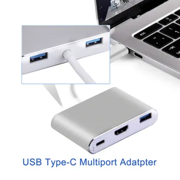 USB-C PD HUB Adaptér 5 v 1 z Hliníkovej Zliatiny Rozbočovač pre Mac Pc Connectotr 4K HDMI Conventor USB 3.0 Centrá, Multifunkčné Dokovacej Stanice