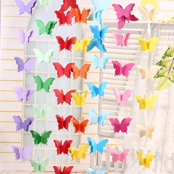 3D Papier Motýľ Garland Buntings Svadobné Party Narodeniny Festival Diy Banner Visí Decoration1 string 3D Papier Zadok