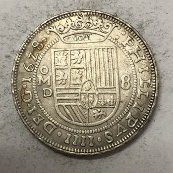 1628 Mexiko Strieborné Pozlátené Jeden Dolár Presná Kópia Vysokej Kvality