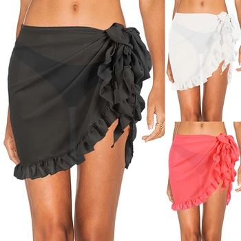 Ženy Pláž, Bikiny Pokrytie Farbou Pareo Šifón Zábal Sukne Sarong Šatku Plážové Oblečenie Plavky Plážové Oblečenie Plavky