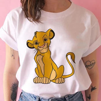 Ženy Tričko Simba Lion King Tlač Unisex Tričko Krátky Rukáv O Krk Voľné T-shirt Dámy Harajuku Tee Tričko Dropship