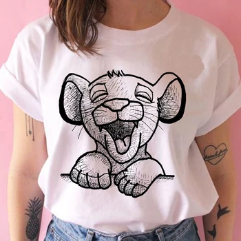 Ženy Tričko Simba Lion King Tlač Unisex Tričko Krátky Rukáv O Krk Voľné T-shirt Dámy Harajuku Tee Tričko Dropship