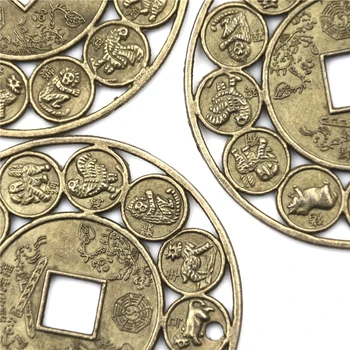 1PCS Priemer:4,5 cm zliatiny Zinku Sľubný Šťastie Čínska Astrológia, Feng Shui, Mince Pre Šťastie, Amulet Prosperujúce Ochrany
