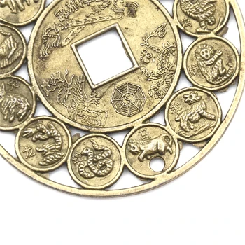1PCS Priemer:4,5 cm zliatiny Zinku Sľubný Šťastie Čínska Astrológia, Feng Shui, Mince Pre Šťastie, Amulet Prosperujúce Ochrany