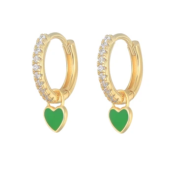 Aide 2021 Trend 925 Sterling Silver Stud Náušnice Pre Ženy Kvet Pendiente Ohrringe Zelený Zirkón Earing Luxusné Šperky Dary