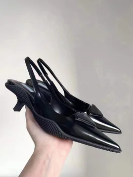 2021 Jar Novej Vzletovej a Topánky na Vysokej Ulici Dizajnér Sandále Mačiatko päty Ukázal Prst Formálnej Strany Topánky Ženy Slingbacks