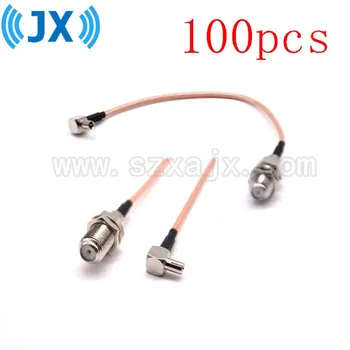 JX 100 Kusov RF kábel F TS9 kábel F ženy do TS9 pravý uhol RG316/RG174 Pigtail kábel pre Huawei 3G/4G USB Modem