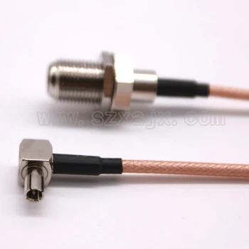 JX 100 Kusov RF kábel F TS9 kábel F ženy do TS9 pravý uhol RG316/RG174 Pigtail kábel pre Huawei 3G/4G USB Modem