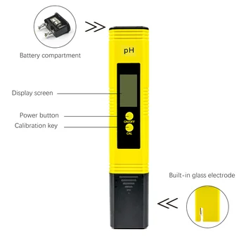 Digitálny LCD PH Meter Pero 0.01 Presnosť Akvárium Bazén Víno Moču Kvality Pitnej Vody Monitor Tester Automatická Kalibrácia