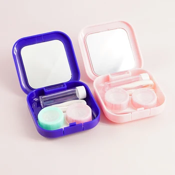 1 Ks Vrecko Prenosný Mini Kontaktné Šošovky Prípade Ľahko Nosiť Make-Up Krásy Žiak Úložný Box Zrkadlo Kontajner Travel Kit Roztomilý Štýl