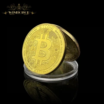 Nové Bitcoin Mince Strieborné Pozlátené Zberateľskú Umelecké Zbierky Dar Fyzickej Pamätné Kovové Imitácia Antického