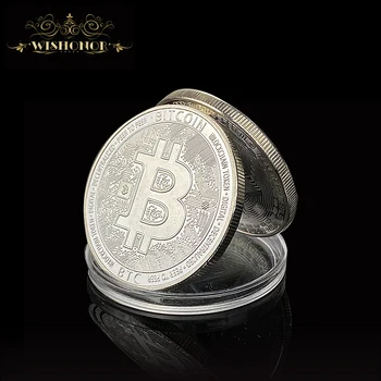 Nové Bitcoin Mince Strieborné Pozlátené Zberateľskú Umelecké Zbierky Dar Fyzickej Pamätné Kovové Imitácia Antického
