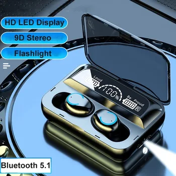 TWS F9-34 Bezdrôtové Bluetooth Slúchadlá Bluetooth Ucho obojsmerná Power meter S Automatickým Zodpovedajúce 5.1 Blesk, Mikrofón