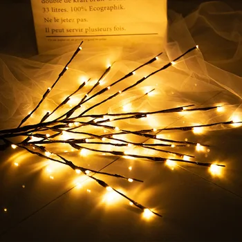 1pc Simulácia Stromu Vetvu, vyvedenú Svetlo String Svadobné Party, Vianočné Dekorácie pre Domov Váza Výplň Spálňa Decor Rozprávkových Svetiel