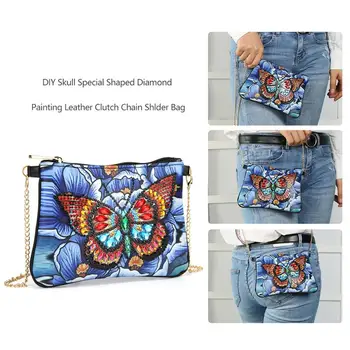 Zlato Motýľ Diamond Vaku Diamond Maľovanie Peňaženky DIY Umenie Kabelku Cross Stitch Tote Bag Spojka Peňaženky Ženy Kabelka Crossbody