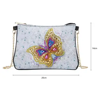 Zlato Motýľ Diamond Vaku Diamond Maľovanie Peňaženky DIY Umenie Kabelku Cross Stitch Tote Bag Spojka Peňaženky Ženy Kabelka Crossbody