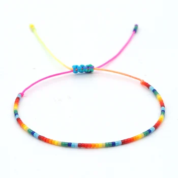 Go2Boho Rainbow Miyuki Osiva Korálky Náramok Pre Ženy Lete Jednoduché Šperky Multicolor Pulseras Priateľstvo Handmade Náramky