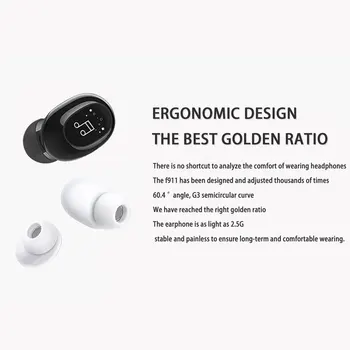5.0 Bluetooth Slúchadlá Pre S650 Bluetooth F911 Neviditeľné Stereo Športové Mini Headset Ergonomický Dizajn Dotykové Ovládanie Bezdrôtových