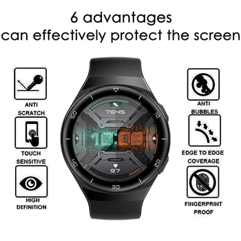 2 ks Zakrivený Mäkké Vlákno Ochranná Fólia Pre Huawei GT2e GT 2 e Smartwatch Screen Protector Film gt2 46 42mm,Nie Skla Príslušenstvo