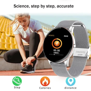 LIGE plne Dotykový Displej Mužov Smart Hodinky Šport Fitness Sledovať tepovú frekvenciu, Krvný Tlak Nepremokavé Smartwatch Pre android IOS+Box
