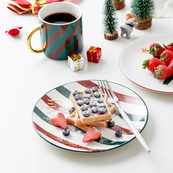 Vianočné keramické taniere a misy set hrnček Kávy kuchyňa Ovocný šalát sushi tanier dezertný riadu nastavte vaničky dekoratívne