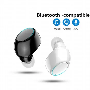 Mini Neviditeľné Ture Bezdrôtové Slúchadlá Bluetooth Handsfree Slúchadlá Stereo Headset TWS Slúchadlá S Mikrofónom Pre Všetky telefóny