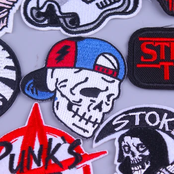 DIY Hippie Lebky Žehlička Na vyšívané Škvrny Na Oblečení Rock Škvrny Na Oblečení Nášivka List Punk Výšivky Našité Pruhy