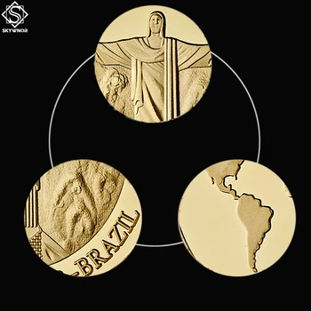 5 KS Svetu Krista, Vykupiteľa Zlaté Mince obchod so Brazília 2017 Nových Siedmich Divov Sveta Token Boh Mince