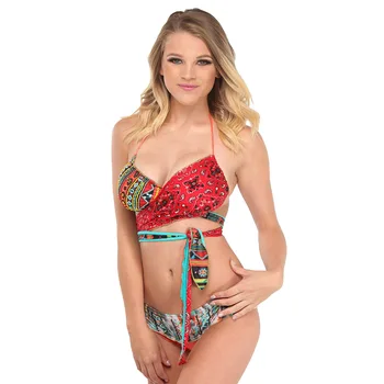 Fanceey Sexy Top Spodnej Vytlačené Bikini Set 2020 Čipky Bikiny Žien Plavky Brazílsky Biquini Ženské Plavky, Plavky