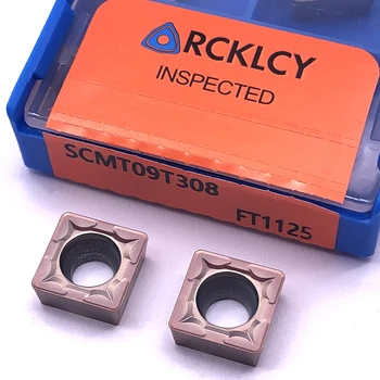 10pcs RCKLCY Karbidu SCMT09T308 FT1125 volfrámu sústruženie vložky ocele CNC sústružnícke nástroje z nehrdzavejúcej ocele