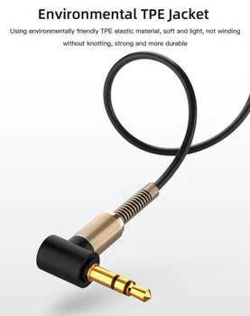 3,5 mm Klinke Stecker auf Stecker HIFI Univerzálny Stereo Audio Kabel mit 90 Grad Winkel Auto Aux Audio Kabel