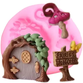 Rozprávková Záhrada Dverí, Silikónové Formy DIY Dieťa Narodeniny Fondant Cake Zdobenie Nástroje Živice Hliny Cookie Candy Gumpaste Čokoláda, Formy