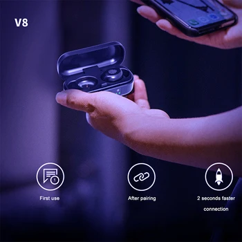 XVIDA V8 TWS Slúchadlá Bluetooth 5.0 Slúchadlá S Mikrofónom Plnenie Box Športové Slúchadlá Bezdrôtové Slúchadlá pre Xiao všetky smartphone