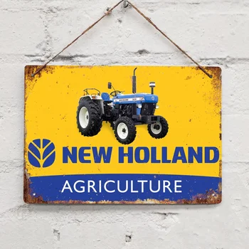 New Holland Agriculture Traktora Farmy Vintage Tin Prihlásiť Dekor Kov Kov Prihlásiť Wall Prihláste Stenu Decor