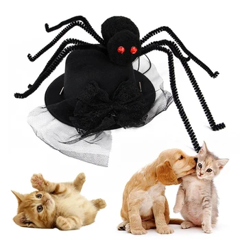 Vtipné Pet Klobúk Halloween Pet, Pes, Mačka Klobúk Spider Klobúky Halloween Dekorácie Headdress Malý Pes Mačka Cosplay Kostým Príslušenstvo