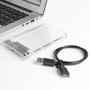 2.5 palcový USB3.0 HDD Enclosure SATA III, USB 3.0 SSD Pevný Disk Prípade Transparentné Mobile Externý HDD puzdro pre Notebook PC