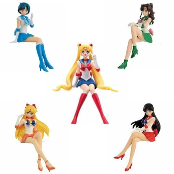 5 Sede Sailor Moon Spotify Premium Hino Rei Pvc Figuras Anime Akcie Obrázok Zber Modelu Deti Hračky Pre Dievčatá Darček