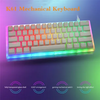 Gamakay K61 Hot Swap 61 Klávesov Mechanical Gaming Keyboard Tyce-C Káblové RGB Podsvietenie Gateron Prepínač Kryštalické Base