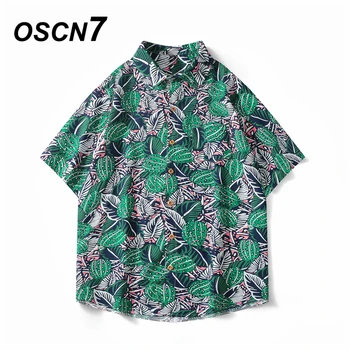 OSCN7 Bežné Tlačené Krátke Rukáv Tričko Mužov Ulici 2021 Havaj Pláži Nadrozmerná Ženy Móda Harujuku Košele pre Mužov 149