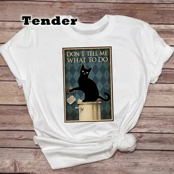 Ženy Lebky T-shirts Zábavné, Roztomilé Mačka Tshirts Módny Trend 90. rokov Zvierat Topy Lady Tričko Ženy Dámy Tlač Grafické Tričko T-Shirt