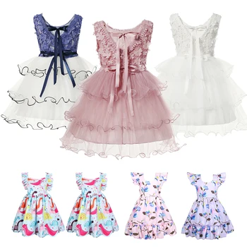 Dievčatá V Lete Princezná Šaty Ležérne Oblečenie Deti Módy Tlače Kostým, Šaty Deti, Oblečenie Pre 3-7 Rokov