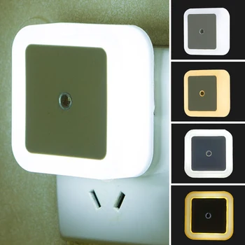 PATIMATE EÚ a USA Plug LED Nočné Osvetlenie Mini Square Svetelný Senzor Kontrolky Schodisko Lampa Dieťa Obývacej izby, Spálne Dekorácie