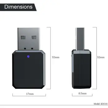 Mini USB Bezdrôtový Bluetooth-kompatibilné 5.1 Audio Prijímač, Adaptér Hudby Reproduktory Hands-free Volanie 3.5 mm AUX Auto Stereo Adaptér