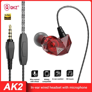 QKZ AK2 Káblové Slúchadlá 3,5 mm HiFi Diamond Trupu Zvuky Svetlé, Ťažké Basy zátkové chrániče sluchu pre Športové Hudby, Hranie hier
