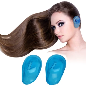 2 ks Modrá Jasné, Silikónové Ušné Kryt chrániče sluchu Farbenie Vlasov, Shield Protect Salon Farba T8DF