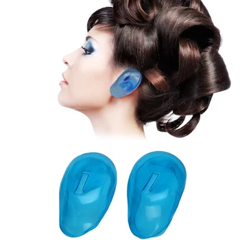 2 ks Modrá Jasné, Silikónové Ušné Kryt chrániče sluchu Farbenie Vlasov, Shield Protect Salon Farba T8DF