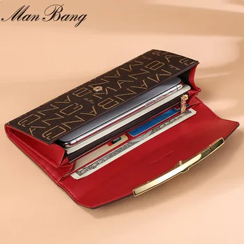 ManBang 2021 Ženy Peňaženky Značky, Dizajn, Kvalitné Kožené dámske Hasp Módne Dlhé Ženy, Náprsné tašky A Peňaženky